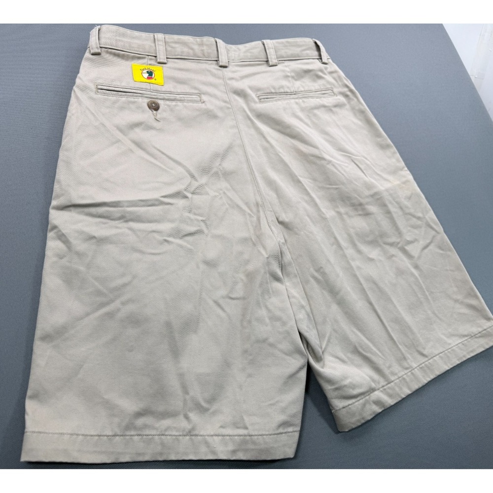 Duck Head Pleated Front Chino Shorts Khaki Tan 100% Cotton Logo Patch | Men's 30